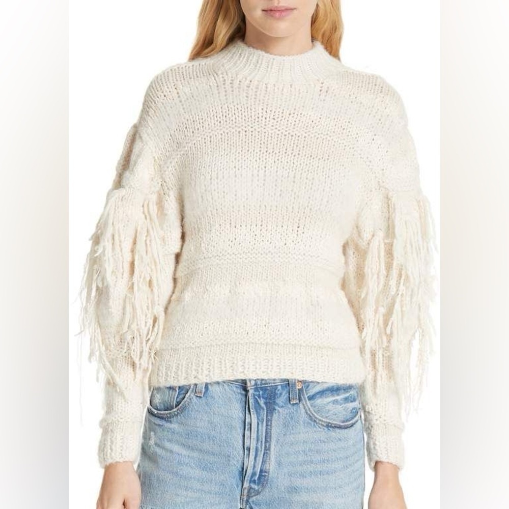Ulla Johnson Delma Fringe Pullover Sweater Cream Ivory Tassel Knit Size P / XS - Picture 16 of 16